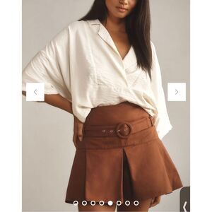 Maeve Anthropologie Belted Skort brown women’s size 4‎ NEW